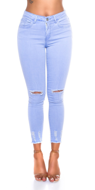 skinny geribde jeans blauw